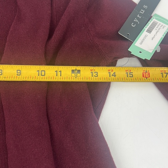 Cyrus NWT Wiley Open Shawl Cardigan-Burgundy-Small - Picture 7 of 9